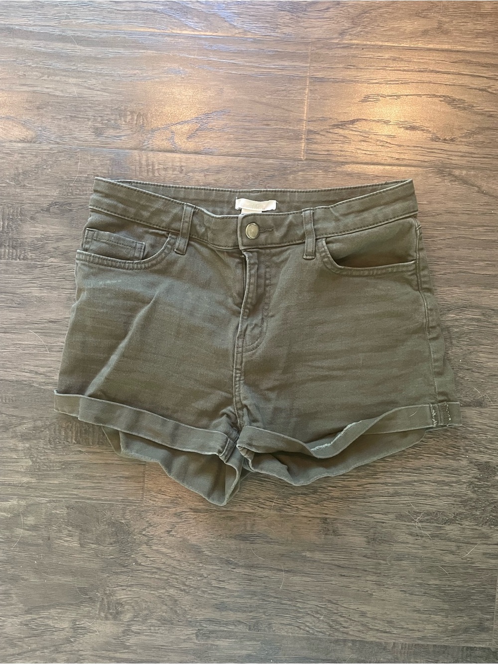 High-Rise Olive Green Women's Shorts